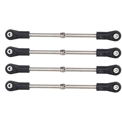 plplaaoo M4 Steering Linkage Rod Set Adjustable 110 120mm for 1/8 RC Racing Truck Car Metal Plastic Material Black Color 4Pcs