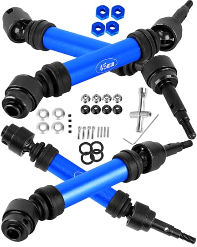RC Driveshafts Axles Upgrades Part for 1/10 4WD Slash 4x4(VXL),Rustler 4x4(VXL),Stampede 4x4(VXL),Jat0 4X4(VXL),Steel Front Rear CVD Drive Shaft Hops Up,Replace #9051#9052,Navy Blue