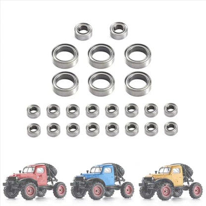 RC Car Upgrade Parts Compatible with FMS for FCX24 1/24 Remote Control Crawler Car Upgrade Parts Modification Accessories 24Pcs Steel Ball Bearing Set