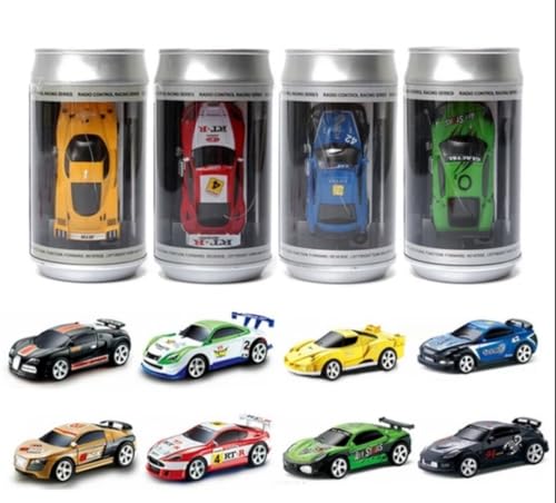 Mini RC 1:58 Scale Small Pocket Portable Micro Racing Car Can Miniature Coke Can Upgraded 2.4G Wireless Radio Remote Control for Multi-Users (Qty. 1 = 1 Can) (Red) - color: Red