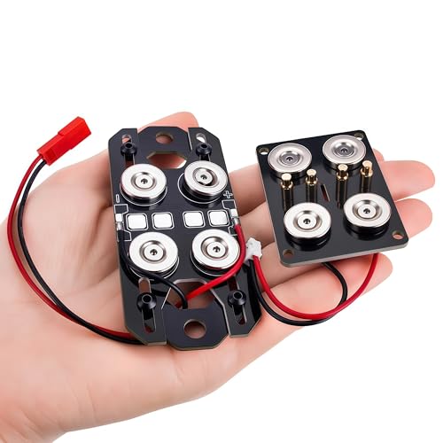 Magnetic Powered Body Post Mount Kit, 4-Pin Magnetic Body Mount with Adjustable Posts, Universal Shell Column for TRX4 TRX6 SCX10 SCX10 II Capra Gen8 D90 1/10 & 1/8 RC Crawler Upgrade