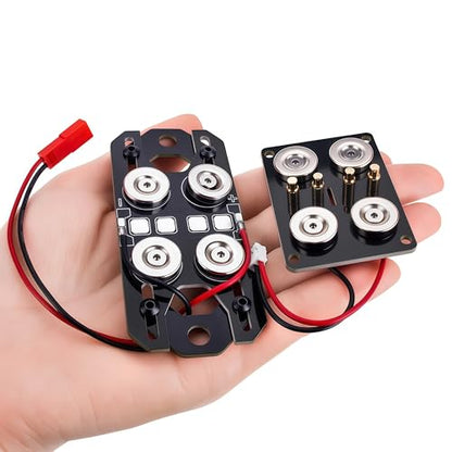 Magnetic Powered Body Post Mount Kit, 4-Pin Magnetic Body Mount with Adjustable Posts, Universal Shell Column for TRX4 TRX6 SCX10 SCX10 II Capra Gen8 D90 1/10 & 1/8 RC Crawler Upgrade