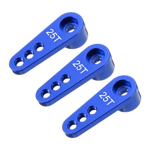 MECCANIXITY Aluminum Alloy 25T Steering Servo Single Arm Horn Dark Blue for DIY RC Car/Boat/Airplane Boat Accessories 3 Pcs - color: Dark Blue