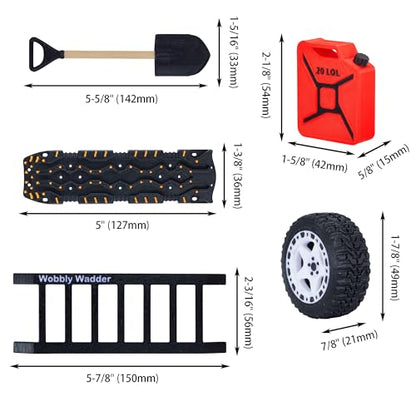 Mini Off-Roading Gear Bumper Magnets, Magnetic Little Ladder 5-in-1 Kit | Powerful Magnet Mounting, ABS and ASA materials, offroad fans gifts,Off-Road Emblems, Off-Roading lover Stickers - color: Black