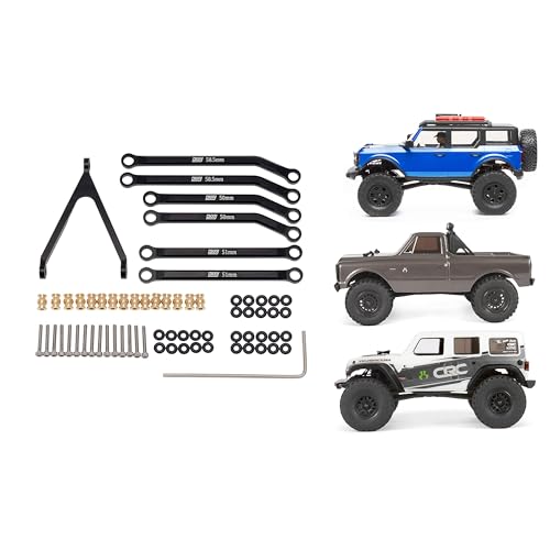 DKKY CNC Aluminum High Clearance for 1/24 RC Crawler Axial SCX24 AXI00001 C10 AXI00002 Jeep JLU Ford Bronco AXI00006 Upgrades (Black) - color: Black