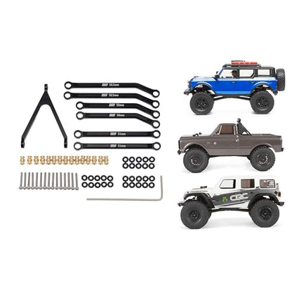 DKKY CNC Aluminum High Clearance for 1/24 RC Crawler Axial SCX24 AXI00001 C10 AXI00002 Jeep JLU Ford Bronco AXI00006 Upgrades (Black) - color: Black