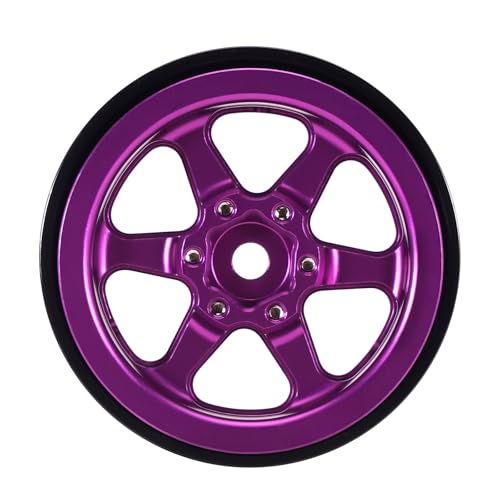 INJORA 1.3 Aluminium Beadlock Wheel Offset -4.05mm for 1/24 1/18 RC(Purple) - color: Purple
