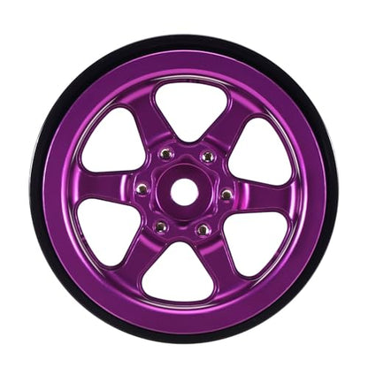 INJORA 1.3 Aluminium Beadlock Wheel Offset -4.05mm for 1/24 1/18 RC(Purple) - color: Purple