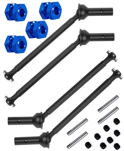 RC Drive Shaft CVD Upgrades Part for 1/8 Typhon 6s,1/7 Felony Limitless Roller Infraction 6s Blx,45# Steel Driveshaft Front Rear Axles & Aluminum Wheel Hex Hub Nuts,Navy Blue - color: Navy Blue/Arrma 1/7 1/8