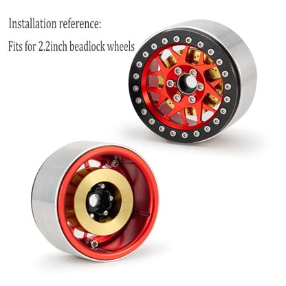 RCLions 4pcs Brass RC Wheel Weight Block 56g Counterweight Upgrade Parts for 1.9" 2.2" Beadlock Wheels