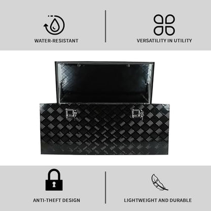 48 inch Truck Tool Box,Aluminum Truck Bed Tool Box w/Handled Locks and keys,Universal Fit for Pickup‌ Truck,Trailer,Vehicle,UTV,ATV-Black,48 X 19.5 X 17.5 inch - color: Black, size: 48 x 19.5 x 17.5 inch