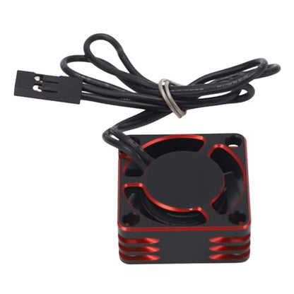 Keenso ESC Motor Cooling Fan, 25mm Universal RC Car Model Cooling Fan Lightweight Aluminum Alloy Plastic for AXIAL Hsp Hpi (red - color: Red