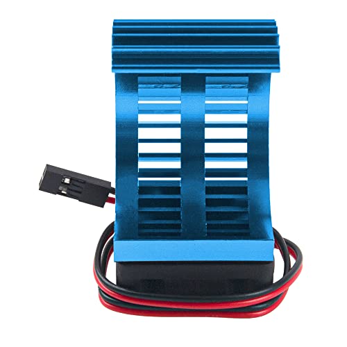 RC Motor Heatsink 540 545 550 Brushless Brushed Electric Engine Heat Sink with 5-6V Cooling Fan Compatible with Traxxas HSP HPI Wltoys Himoto Axial Tamiya 1/10 RC Crawler Truck Car (Blue) - color: Blue