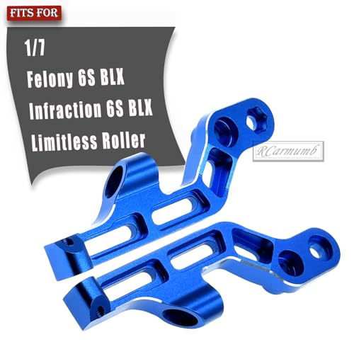 RC Rear Wing Body Mount Support Frame Set Upgrades Part for 1/7 Felony Infraction Limitless 6S BLX On-Road Muscle RC Car,Aluminum 2PCS Body Mount Support,Replace #ARA320516,Navy Blue - color: Navy Blue-rear Wing