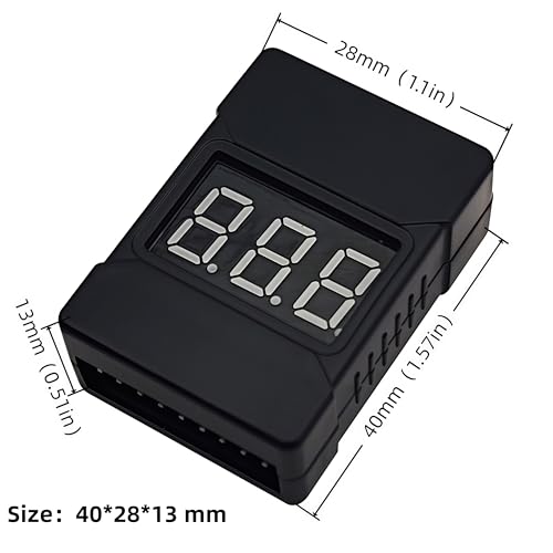 6PCS 2in1 1-8s Lipo Battery Voltage Tester Black Shell RC Low Voltage Buzzer Alarm Use for 1-8s Lipo/Li-ion/LiMn/Li-Fe