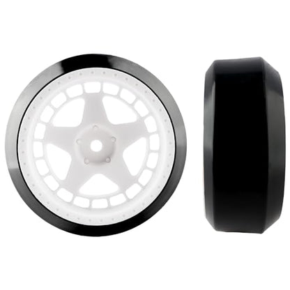 4PCS 12mm Hub Wheels,1 : 10 Hard Plastic RC Drift Cars Tires Compatible with Traxxas HSP Tamiya HPI Kyosho On-Road Drifting Car(White) - color: White-2