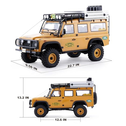 FMS 1/10 FCX10 Land Rover Camel Trophy Edition RC Crawler, Hobby RC Rock Crawler with Lighting System, 4-Link Suspension for Adults, RS (Defender 110 V2) - color: Defender