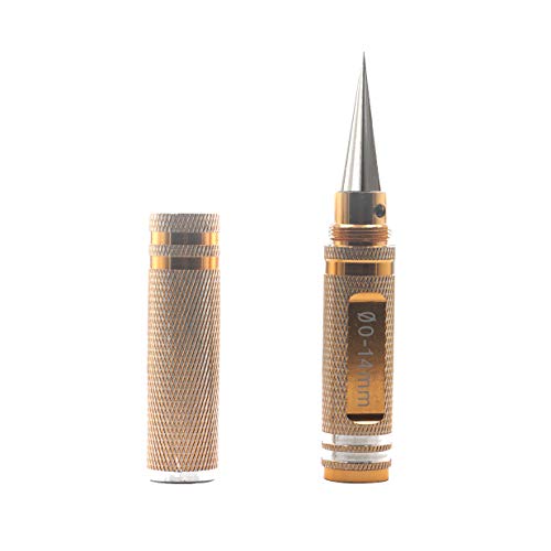 Universal 0-14mm Aluminum Alloy Expanding Hole Puncher Opener Reamer Tool Compatible with Traxxas Axial HSP Redcat Arrma HPI Tamiya RC Car Boat Body Shell (Gold)