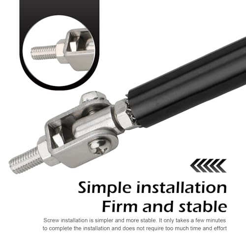 2 PCS Front Bumper Lip Strut Rod, Adjustable 7.87"-10.83" Stainless Steel Bumper Lip Splitter Diffuser Strut Rod, Automotive Reinforcement Tie Bar, Universal for Most Cars (Black) - color: Black