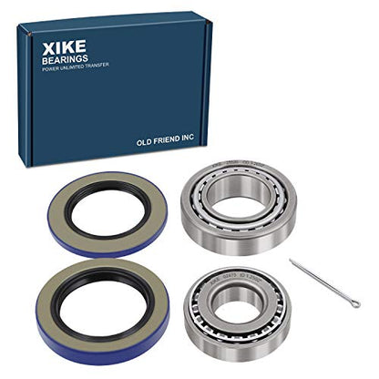 XiKe 8,000 lb Axles Trailer Bearings Kit 25580/25520 & 02475/02420, 1 Set | Includes 21333TB/10-10 Seal, 22333TB/ 10-36 Seal - size: 25580/20 ＆ 02475/20 + Seal ID 2.125'' ＆ 2.250'', style: Pack 1 Set