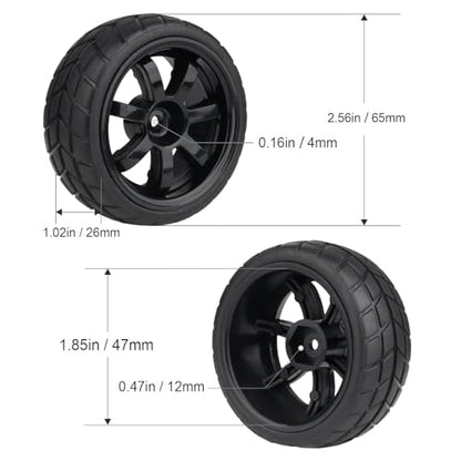 Hobbypark 4Pcs 26mm 1/10 RC Touring Car Tires & 12mm Hex Hub Wheel Rims 7 Spoke Foam Inserts for Redcat Racing HPI Tamiya HSP Exceed