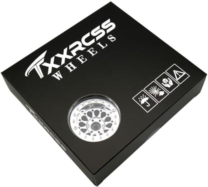 Rc 1.9 Inch Beadlock Wheel Negative Offset 8mm Aluminum Wheel Rim Hex 12mm for 1/10 RC Crawler Axial SCX10 TRX4 VS4-10 Gen8 MST CFX 4PCS (Silver) DK1908 - color: Silver