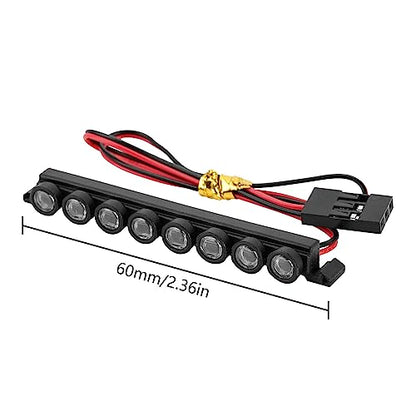 INJORA Roof Light Bar - Nylon Molded 8 LED Spotlight for 1/18 TRX4M Bronco