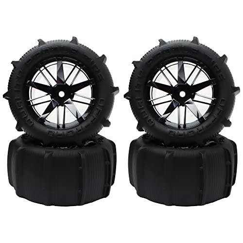 4 Pieces RC 1:16 Paddles Buggy Tires Hex 12mm Wheels for Snow Sand H16BM 16889 16890 16890A H16GT H16DR HB17 H16E 144001 144002 124016 Master Off Road Car(4 PCS) - color: 4pcs, size: 1:16