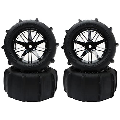 4 Pieces RC 1:16 Paddles Buggy Tires Hex 12mm Wheels for Snow Sand H16BM 16889 16890 16890A H16GT H16DR HB17 H16E 144001 144002 124016 Master Off Road Car(4 PCS) - color: 4pcs, size: 1:16