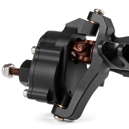 Aluminum CP43 Offset Portal Axles with BTA Servo Mount, Front Rear Black | With S2 Steel Shaft, 7.19:1 Gear Ratio, 195mm Pin to Pin Width, Fits 1/10 Comp Rigs H10 Capra SCX10 III - color: Black Set