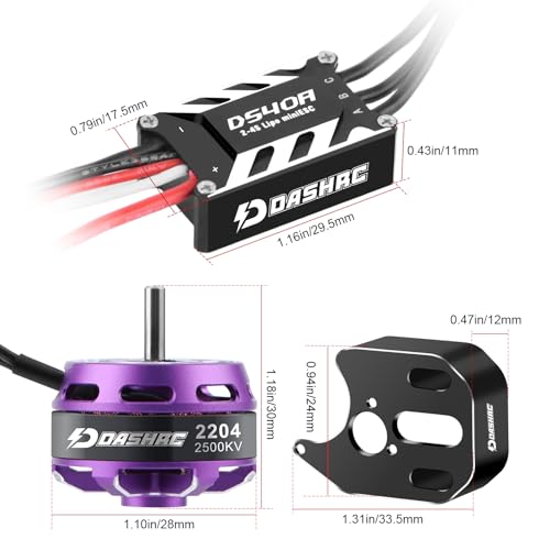 2204 2500KV Outrunner Motor Kit with 40A ESC for SCX24 | Motor Mount Included, High Torque Output, Smooth Crawling, 1/24 RC Crawler Upgrades