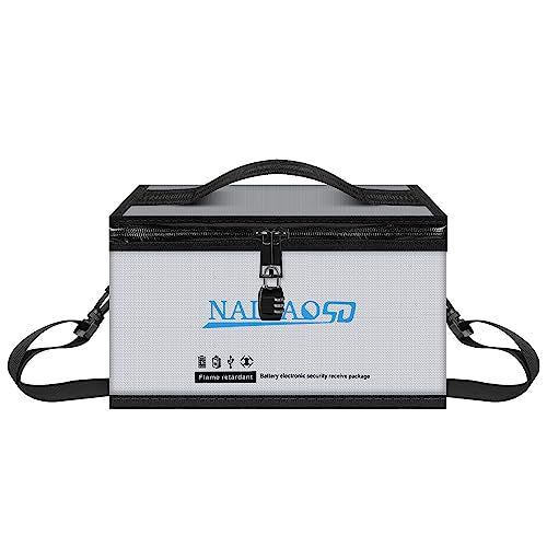 Fireproof Lipo Battery Safe Bag | Double Zipper, RC Drone Battery Storage - color: Gray
