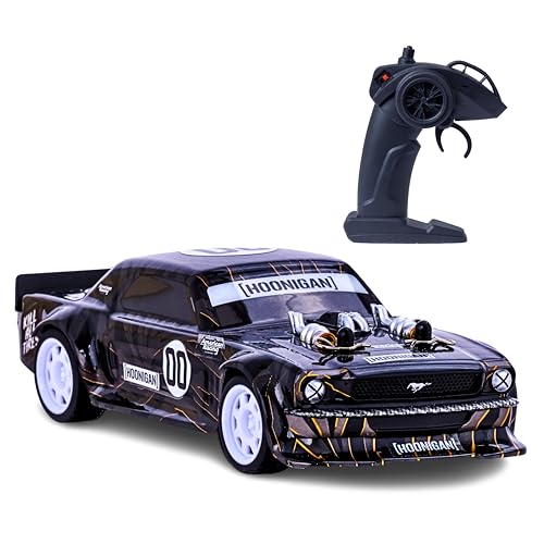Flybar Hoonigan, Mustang Remote Control Car for Kids – RC Car, RC Cars, Race Car, 3.7V, 2.4 GHz, Detailed Replica Design, USB Rechargeable Battery Included, 1:32 Scale, 100 ft Range, 4 Mph - size: 1:32, style: Hoonigan