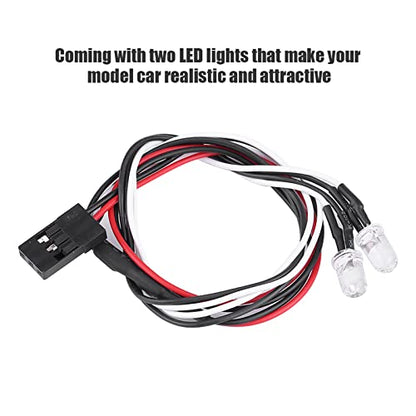 RC Crawler Steel Front Bumper with LED Lights, Heavy Duty RC Car Front Bumper, 1/10 Scale Off Road Bumper for Axial SCX10 90046, Durable Metal Bumper with Easy Installation Kit