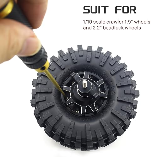 1.9/2.2 Beadlock Wheels Mounting Tool for RC Crawler Tires Rims(Black) | Wheel Mounting,1/10 Scale,Beadlock Tires,Easy Assembly,Precision Fit,Durable Construction - color: Black