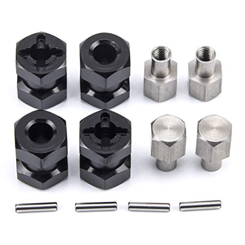 RC Car 12mm Hex Wheel Hub Drive Adaptor 15mm Extension Combiner | 15mm Extension Combiner Coupler for 1/10 RC Crawler Axial SCX10 D90(4PCS) - style: 15mm