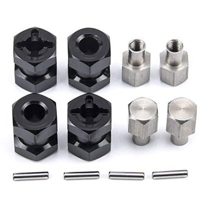 RC Car 12mm Hex Wheel Hub Drive Adaptor 15mm Extension Combiner | 15mm Extension Combiner Coupler for 1/10 RC Crawler Axial SCX10 D90(4PCS) - style: 15mm