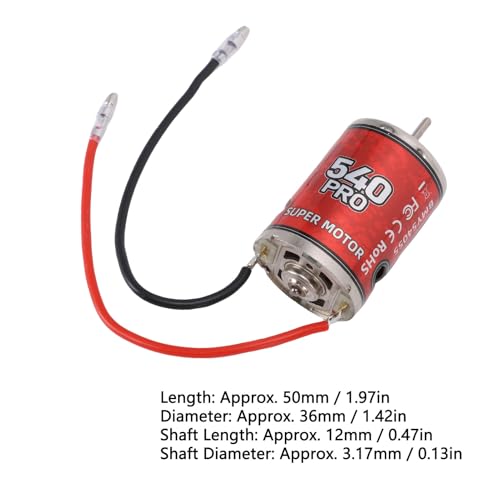 RC Crawler Motor, High Torque Copper Winding 55T, 540 Brushed Motor Direct Soldering Leads 1/10 Scale for RC Enthusiasts Off-Road Adventures Rock Crawling and Vehicle Upgrade Projects