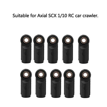 Dilwe 10PCS M4 Rod End Linkage Ball Fit for Axial SCX 1/10 RC Car Crawler RC Accessories, M4 Link Linkage Rod End Width Balls Joint Set RC Car Parts(Straight)