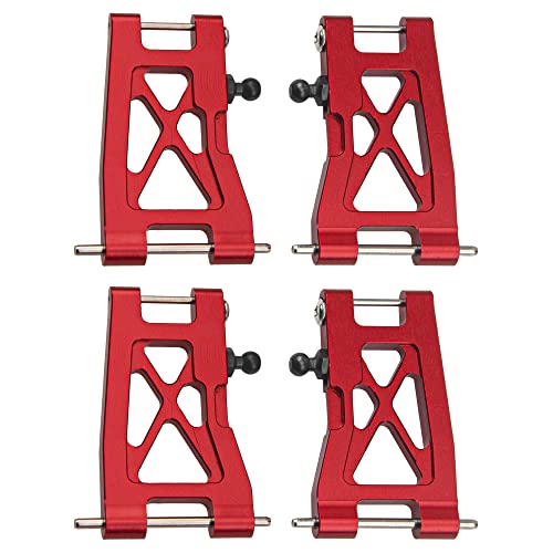 Aluminum Alloy Front & Rear Suspension Arms Set Replacement of 7630 Compatible with Traxxas LaTrax Teton Desert Prerunner 1/18 4WD RC Car (Red) - color: Red