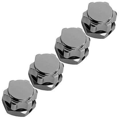 4PCS Vgoohobby M17 17mm Aluminum Capped Wheel Hex Hubs Adapter Anti-Dust Cover Nuts Compatible with HPI HSP Traxxas Himoto Axial Kyosho Redcat Tamiya 1/8 RC Car,Titanium