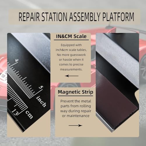 AYNEFY Rc Car Work Stand,Aluminum 360 Degree Rotation RC Car Maintenance Workstation Repair Table RC Car Display Bracket for Off Road Vehicle Shipping Drafting Tables(Black) - color: Black
