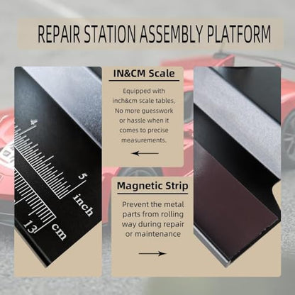 AYNEFY Rc Car Work Stand,Aluminum 360 Degree Rotation RC Car Maintenance Workstation Repair Table RC Car Display Bracket for Off Road Vehicle Shipping Drafting Tables(Black) - color: Black