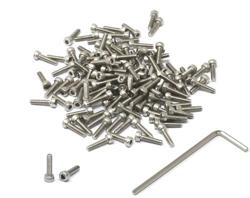 iexcell 100 Pcs M2.5 x 10mm Thread Pitch 0.45 mm Stainless Steel 304 Hex Socket Head Cap Screws Bolts Kit - size: M2.5 x 10mm