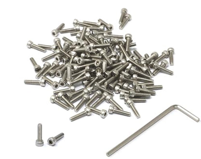 iexcell 100 Pcs M2.5 x 10mm Thread Pitch 0.45 mm Stainless Steel 304 Hex Socket Head Cap Screws Bolts Kit - size: M2.5 x 10mm