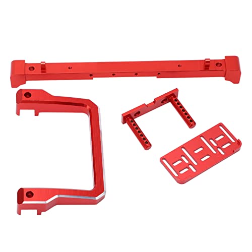 1/10 Scale RC Car Front Bumper Aluminum Alloy Anti Collision Bar with Winch Mount for SCX10 90046 90047 103007 RC Crawler Accessories (Red)