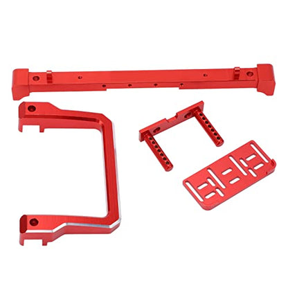 1/10 Scale RC Car Front Bumper Aluminum Alloy Anti Collision Bar with Winch Mount for SCX10 90046 90047 103007 RC Crawler Accessories (Red)