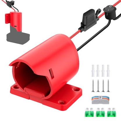12V Adapter for Power Wheel Adapter Compatible with Milwaukee M12 Battery, Battery Connector Conversion Kit for Power Tool, DIY RC Toy Car, Power Converter with Switch, Fuse, 12AWG Wire, Wire Terminal - size: 1 Pack