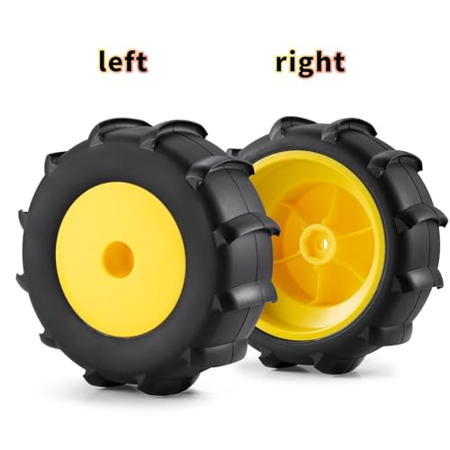 4PCS Off Road Snow Sand Rubber Tires Wheels for All 1/10 Scale RC Trucks (Yellow) - color: Yellow
