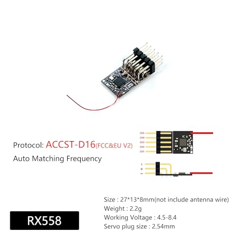 2.4G 5CH Mini Receiver Auto-Matching Frequency S-FHSS;DSMX/2;FRSKY-D16;Flysky AFHDA-2A;ACCST-D16 (RX558)